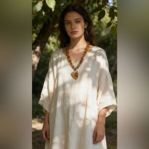 Jay King Amber and Mookite Necklace